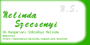melinda szecsenyi business card