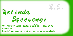 melinda szecsenyi business card